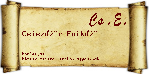 Csiszér Enikő névjegykártya